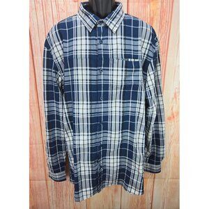 Great Northwest Mens Plaid Button-Up Shirt XXL Blue/White